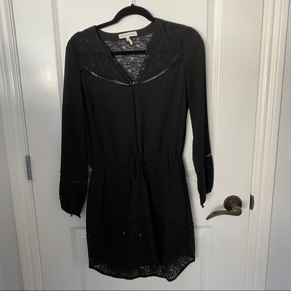 Heartloom crochet black long sleeve dress - Picture 1 of 4